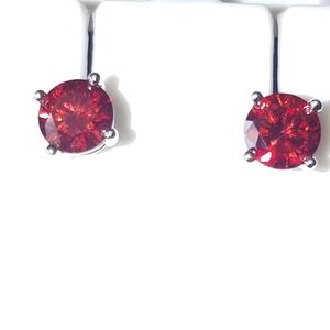Moissanite Red Stud Earrings
